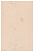 Standing Male Nude (Horace Brodzky), drawing by Henri Gaudier-Brzeska